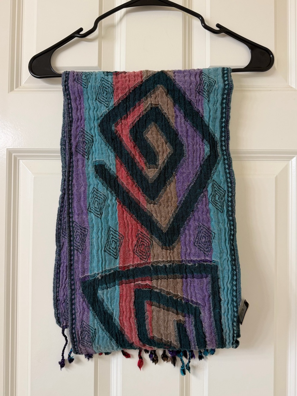 Asian Eye - Geometric Multicolor Woven Scarf - NWT!